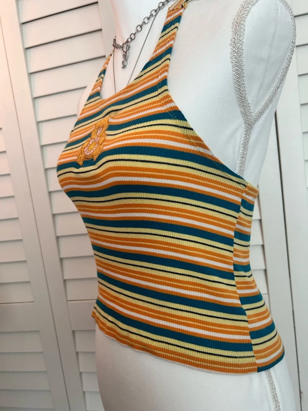 Forever 21 Care Bears Striped Ribbed Halter Top Size Small - Picture 3 of 8